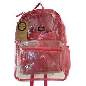 Dickies Clear Student Backpack Pink PVC School Bag NWT